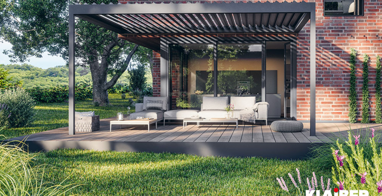 Terrassenpavillon mit Lamellendach Bavona TP6800
